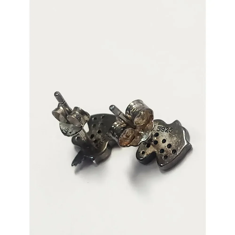 Sterling Silver Unicorn Stud Earrings with Pastel Enamel & Clear Rhinestones